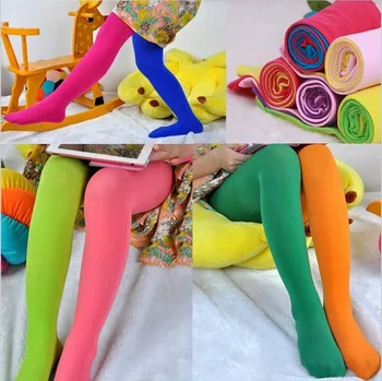 Цветни чорапогащи за момичета, ластични панталони в стил мозайка за малки момичета, тесни панталони, детски танцови чорапогащи, чорапогащници, чорапи 100-130