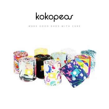 Многократна употреба за хранителни стоки чанти KOKOPEAS, дългогодишна сгъваема компактна чанта за пазаруване с голям капацитет, миещи трайни чанти