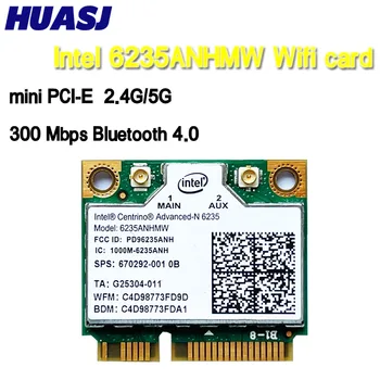Карта за безжична локална мрежа лаптоп HUASJ за Intel Centrino Advanced-N 6235 6235ANHMW 300 Mbit/s, WIFI-карта BT 4.0 Half MINI PCIe 5.0