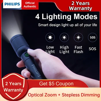 Philips SFL6168 преносим фенер с оптично увеличение, светлини Mizi USB-C, акумулаторна туристически фенери