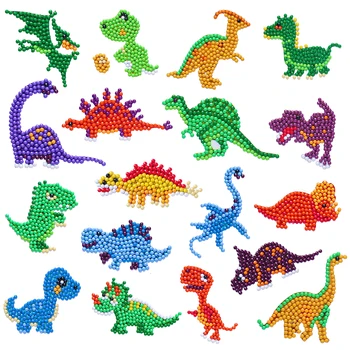 18 бр., комплекти за оцветяване динозаври 5D 