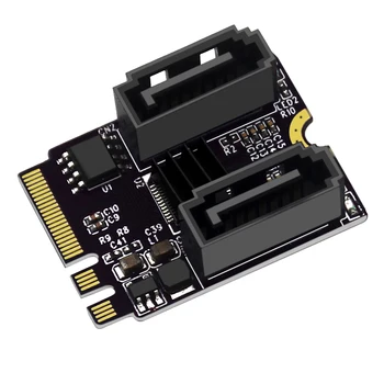 M. 2 SATA Адаптер Wi-Fi M. 2 Ключ A + E до 2 Портове и Конектори SATA3.0 Разширителни Карти Странично SATA3 6gb M2 2230 PCIE3.0 Пропускателна способност за SATA SSD HDD