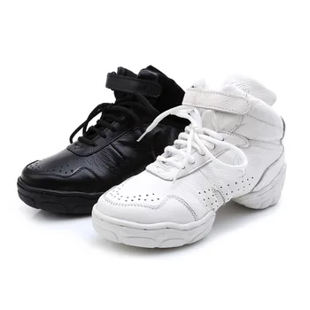 Дамски Мъжки Обувки за джаз танц, Обувки, Дамски Обувки за практикуване на съвременни джаз Танци за момичета, Черни, Бели Танцови обувки на ток 4 cm, 34-44