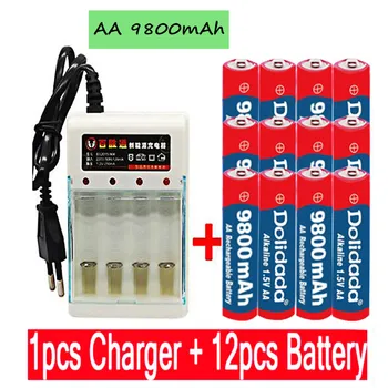 Batterie rechargeable 1.5 V AA 9800 mAh nouveauté Nouveau chargeur de batterie Rechargeable cellules