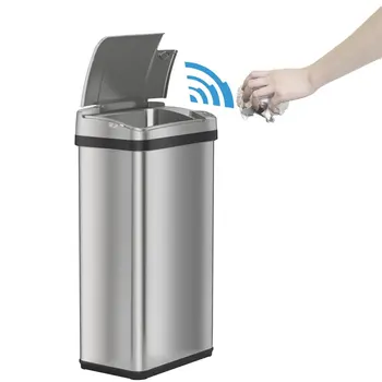 Луксозно и гигиеничное многофункционална кофа за боклук с датчик от неръждаема стомана – Бесконтактное отстраняване на отпадъците за чисто и здраве у дома