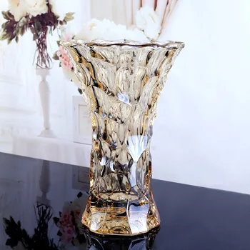 Дизайнерски креативна китайска ваза, модерни стъклени вази за спалня, офис кристални вази, уличен естетичен декор, блестящо декор за баня