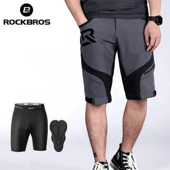 ROCKBROS 4D дамски, мъжки къси панталони 2 в 1 с отделяемым долни бельо Шорти Велосипедни шорти за катерене, бягане колоездене колоездене панталони