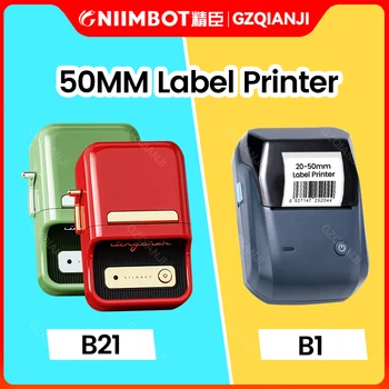 Niimbot B21 B1 термотрансферен печат на етикети, мини преносима машина за залепване на стикери, мобилен этикетировщик с прозрачна хартия за етикети