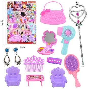 Бижута за деца и момичета, набор от играчки за грим, имитация на принцеса, играчка чанта