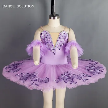 Детско сценичното балетное рокля-пакетче, елече от ликра с пола от твърдия тюл, балетные костюми-пачки за момичета BLL043