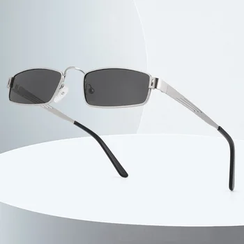 Малки мъжки поляризирани дамски слънчеви очила в стил steampunk, тесни правоъгълни слънчеви очила за мъже, очила в стил steampunk, черни, кафяви лещи