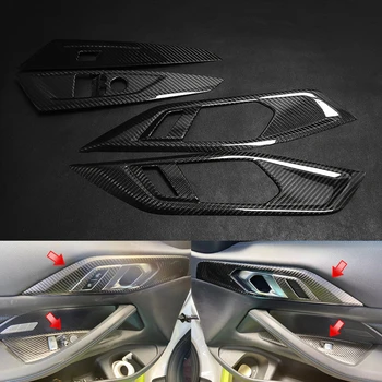 Етикети за декор на вътрешната дръжката на вратата на колата от 100% карбон, отрежете лентата с бутони за превключване на прозорци за BMW 4 series G22 2-врати 2021