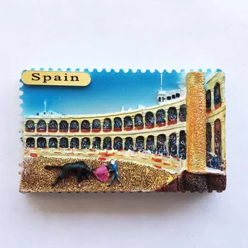 QIQIPP Испания туристически сувенир арена за борба с бикове полутвърдо магнитен хладилник креативна колекция декоративна подарък за ръце