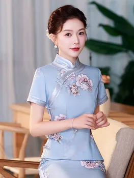 Yourqipao / Лятно Дамско Дълго Тънката Коприна на роклята Ципао Да се изяви На модния Подиум, на Банкет, на Традиционната Китайска Дрехи, Вечерни рокли