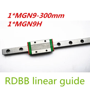 Безплатна доставка 9 мм Линейна употреба MGN9 300 мм на линеен рельсовый път + MGN9H Дълга линейна каретка за ос CNC X Y Z
