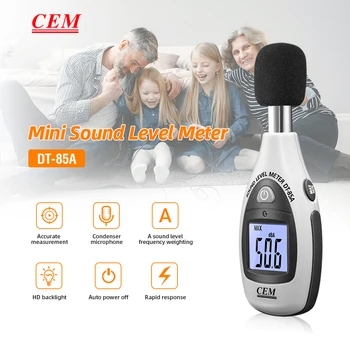 СЕМ DT-85A от 35 до 130 db, евтини измерител на околната среда, цифрова мини-измерител на нивото на звука