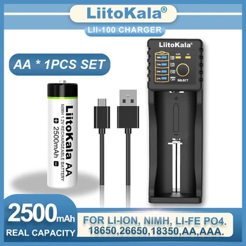 Liitokala Lii-100 Зарядно устройство 1.2 AAA 900 ma AA 2500 mah Ni-MH Акумулаторна Батерия Температурен Пистолет Дистанционно Управление Мишка Играчка Lii-402