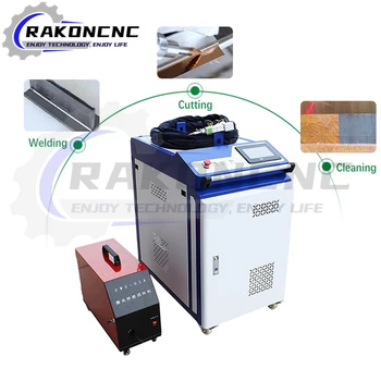 Jinan Rakoncnc 3 в 1 Влакна, лазерно рязане, почистване заваръчни машини за въглеродна стомана, неръждаема стомана, алуминий, месинг