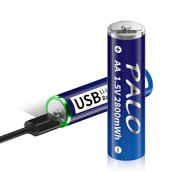 Акумулаторна батерия PALO AA от 1,5 AA 2800 МВтч литиева батерия за зареждане чрез USB Bateria 