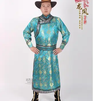 Пролетно облекло на монголите Мъжки дълга националната дрехи за изпълнения